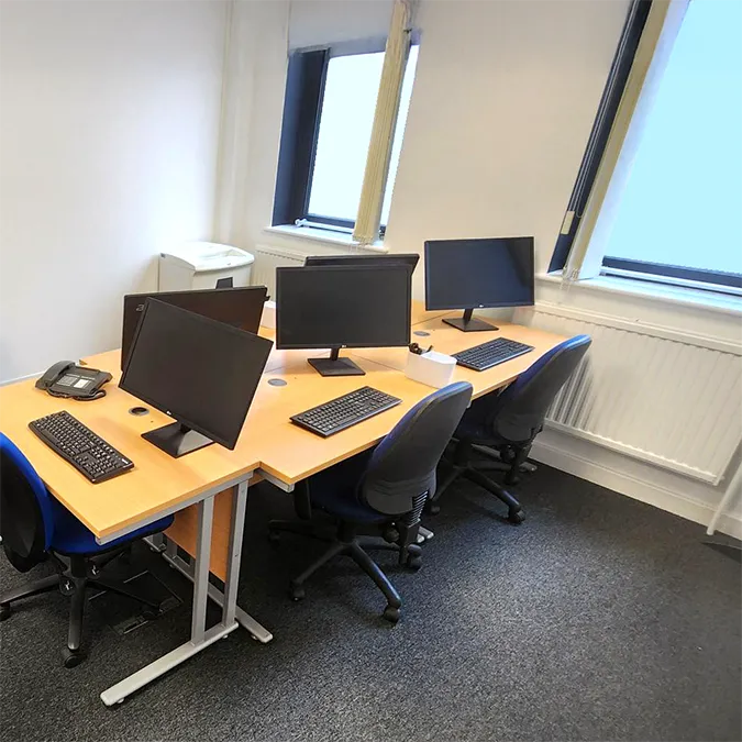 Office desk and chairs setup